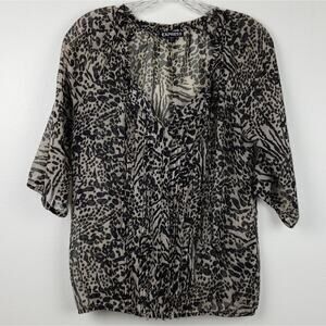 Express | Animal Print 3/4 sleeve Blouse